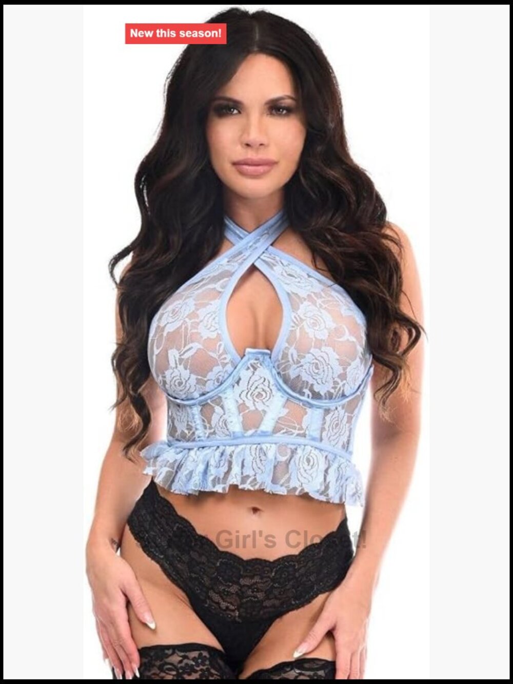 Lavish Lace Underwire Corset Cincher Built-in Halter Top